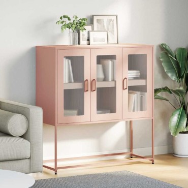 vidaXL Ντουλάπι Ροζ 100,5x39x107cm από Χάλυβα Ψυχρής Έλασης 1 τεμ.