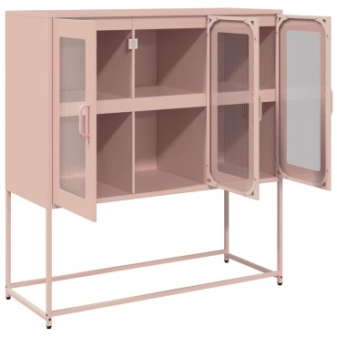 vidaXL Ντουλάπι Ροζ 100,5x39x107cm από Χάλυβα Ψυχρής Έλασης 1 τεμ.