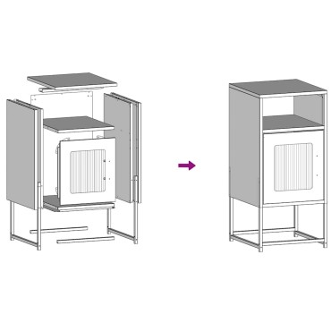 vidaXL Κομοδίνο ντουλάπι μουστάρδας κίτρινο 36x39x78cm 1 τεμ.