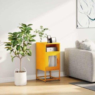 vidaXL Κομοδίνο ντουλάπι μουστάρδας κίτρινο 36x39x78cm 1 τεμ.
