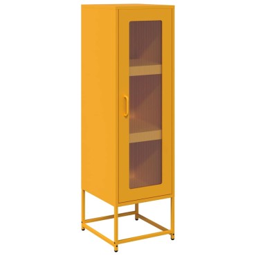 vidaXL Highboard Μουστάρδα κίτρινη 36x39x123cm χάλυβα ψυχρής έλασης 1 τεμ.