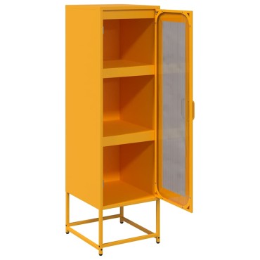 vidaXL Highboard Μουστάρδα κίτρινη 36x39x123cm χάλυβα ψυχρής έλασης 1 τεμ.