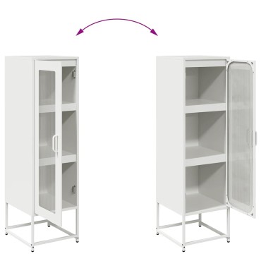 vidaXL Highboard Λευκό 36x39x123cm από χάλυβα ψυχρής έλασης 1 τεμ.
