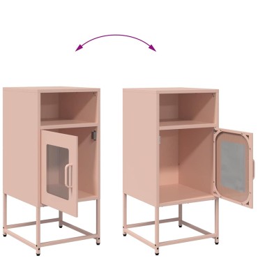 vidaXL Κομοδίνο ροζ 36x39x78cm από χάλυβα ψυχρής έλασης 1 τεμ.