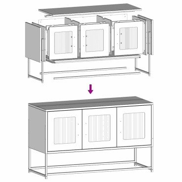ντουλάπι τηλεόρασης vidaXL Ροζ 100,5x39x60,5cm Ατσάλι ψυχρής έλασης