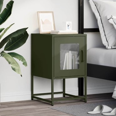 vidaXL Κομοδίνο ντουλάπι Ελαιοπράσινο 36x39x60,5cm 1 τεμ.