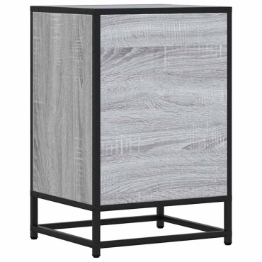 vidaXL Κομοδίνο Grey Sonoma Κατασκευασμένο ξύλο και μέταλλο 40x34,5x60 cm 1 τεμ.