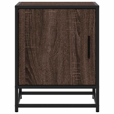 vidaXL Κομοδίνο καφέ δρυς 40x31x50cm Κατασκευασμένο ξύλο και μέταλλο 1 τεμ.