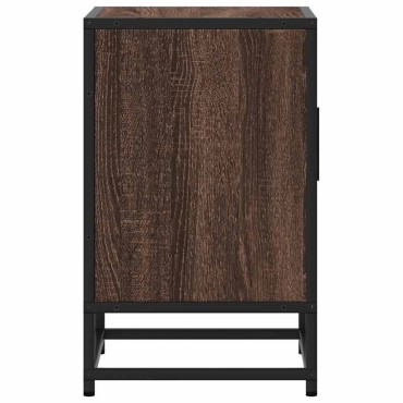 vidaXL Κομοδίνο καφέ δρυς 40x31x50cm Κατασκευασμένο ξύλο και μέταλλο 1 τεμ.