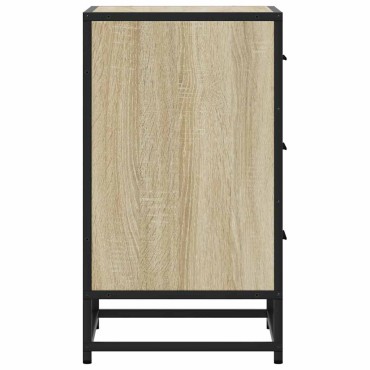 vidaXL Κομοδίνο Sonoma Oak Κατασκευασμένο ξύλο και μέταλλο 40x34,5x60 cm 1 τεμ.