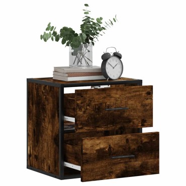 vidaXL Επίτοιχα κομοδίνα 2 τεμ. καπνιστή δρυς 40x31x39,5cm