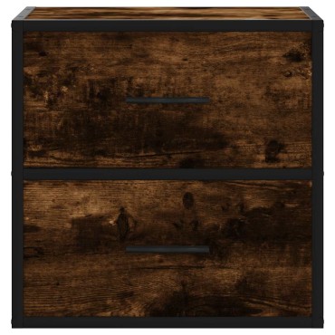 vidaXL Επίτοιχα κομοδίνα 2 τεμ. καπνιστή δρυς 40x31x39,5cm
