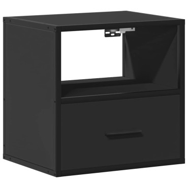 vidaXL Επίτοιχο ντουλάπι κομοδίνου Μαύρο 40x31x39,5cm 1 τεμ.