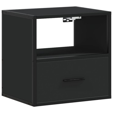 vidaXL Επίτοιχο ντουλάπι κομοδίνου Μαύρο 40x31x39,5cm 1 τεμ.
