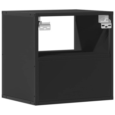 vidaXL Επίτοιχο ντουλάπι κομοδίνου Μαύρο 40x31x39,5cm 1 τεμ.
