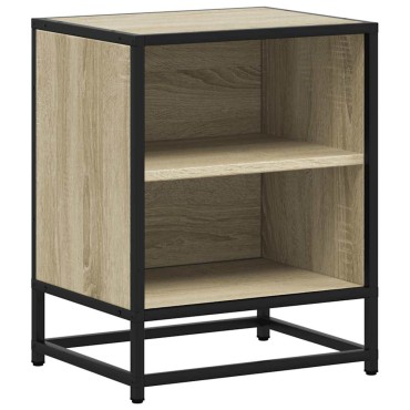 vidaXL Κομοδίνο Sonoma Oak 40x31x50cm Κατασκευασμένο ξύλο και μέταλλο 1 τεμ.