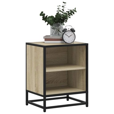 vidaXL Κομοδίνο Sonoma Oak 40x31x50cm Κατασκευασμένο ξύλο και μέταλλο 1 τεμ.