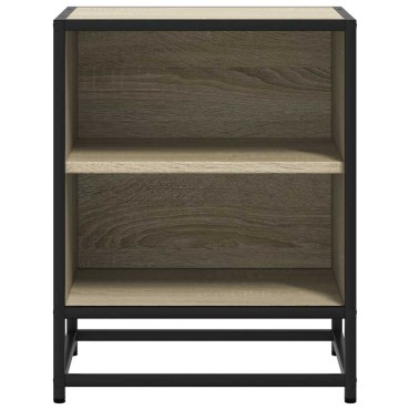vidaXL Κομοδίνο Sonoma Oak 40x31x50cm Κατασκευασμένο ξύλο και μέταλλο 1 τεμ.
