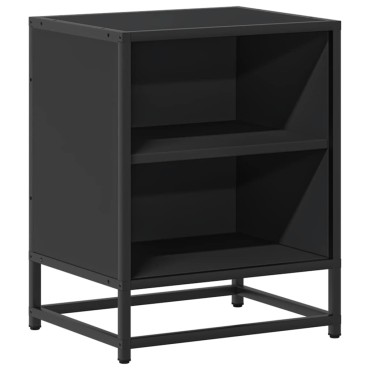 vidaXL Κομοδίνο Μαύρο 40x31x50cm Κατασκευασμένο ξύλο και μέταλλο 1 τεμ.