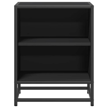 vidaXL Κομοδίνο Μαύρο 40x31x50cm Κατασκευασμένο ξύλο και μέταλλο 1 τεμ.