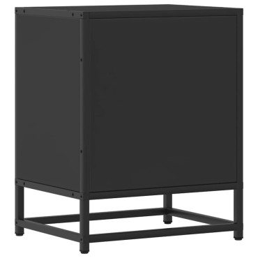 vidaXL Κομοδίνο Μαύρο 40x31x50cm Κατασκευασμένο ξύλο και μέταλλο 1 τεμ.