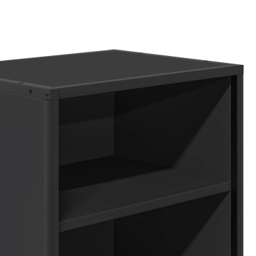 vidaXL Κομοδίνο Μαύρο 40x31x50cm Κατασκευασμένο ξύλο και μέταλλο 1 τεμ.