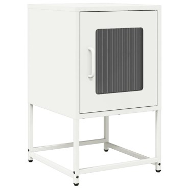 vidaXL Κομοδίνο λευκό 36x39x60,5cm από χάλυβα ψυχρής έλασης 1 τεμ.