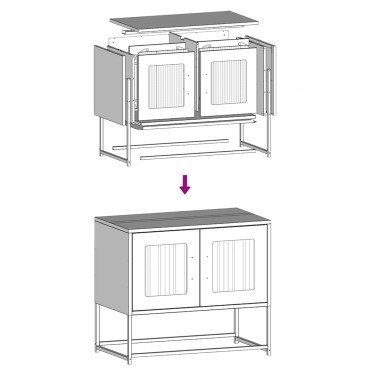 ντουλάπι τηλεόρασης vidaXL Ροζ 68x39x60,5cm Ατσάλι ψυχρής έλασης