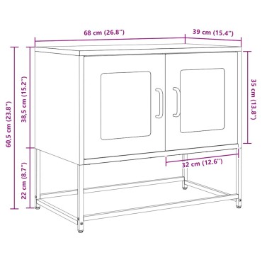 ντουλάπι τηλεόρασης vidaXL Ροζ 68x39x60,5cm Ατσάλι ψυχρής έλασης