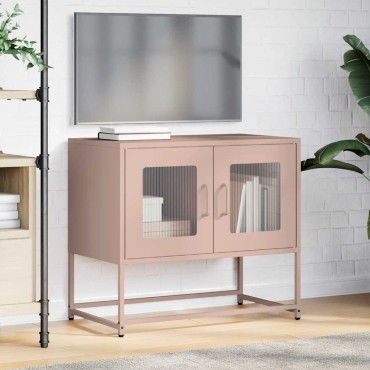 ντουλάπι τηλεόρασης vidaXL Ροζ 68x39x60,5cm Ατσάλι ψυχρής έλασης