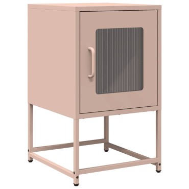 vidaXL Κομοδίνο ροζ 36x39x60,5cm από χάλυβα ψυχρής έλασης 1 τεμ.