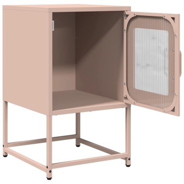 vidaXL Κομοδίνο ροζ 36x39x60,5cm από χάλυβα ψυχρής έλασης 1 τεμ.