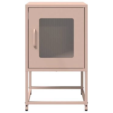 vidaXL Κομοδίνο ροζ 36x39x60,5cm από χάλυβα ψυχρής έλασης 1 τεμ.