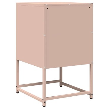 vidaXL Κομοδίνο ροζ 36x39x60,5cm από χάλυβα ψυχρής έλασης 1 τεμ.