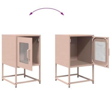 vidaXL Κομοδίνο ροζ 36x39x60,5cm από χάλυβα ψυχρής έλασης 1 τεμ.