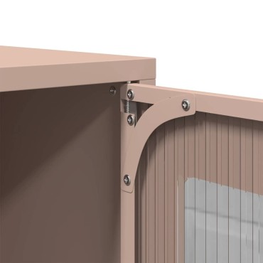 vidaXL Κομοδίνο ροζ 36x39x60,5cm από χάλυβα ψυχρής έλασης 1 τεμ.