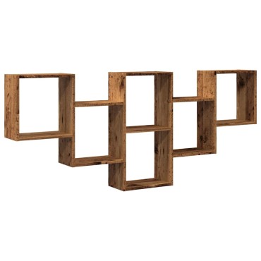 vidaXL Ράφι τοίχου Παλιό ξύλο 159x18x66cm Κατασκευασμένο ξύλο 1 τεμ.