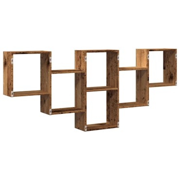 vidaXL Ράφι τοίχου Παλιό ξύλο 159x18x66cm Κατασκευασμένο ξύλο 1 τεμ.