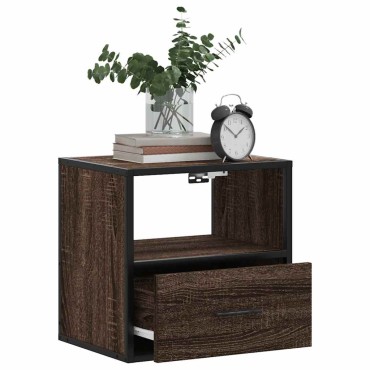 vidaXL Κομοδίνο επίτοιχο ντουλάπι καφέ δρυς 40x31x39,5cm 1 τεμ.