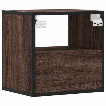vidaXL Κομοδίνο επίτοιχο ντουλάπι καφέ δρυς 40x31x39,5cm 1 τεμ.