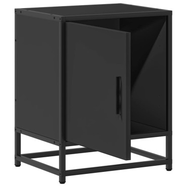 vidaXL Κομοδίνο Μαύρο 40x31x50cm Κατασκευασμένο ξύλο και μέταλλο 1 τεμ.