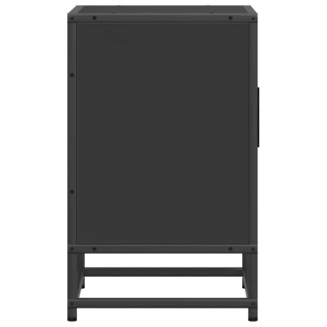 vidaXL Κομοδίνο Μαύρο 40x31x50cm Κατασκευασμένο ξύλο και μέταλλο 1 τεμ.