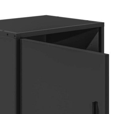 vidaXL Κομοδίνο Μαύρο 40x31x50cm Κατασκευασμένο ξύλο και μέταλλο 1 τεμ.