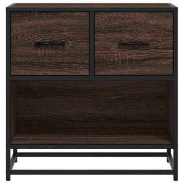 vidaXL Κομοδίνο καφέ δρυς 60x31x60cm Κατασκευασμένο ξύλο και μέταλλο 1 τεμ.