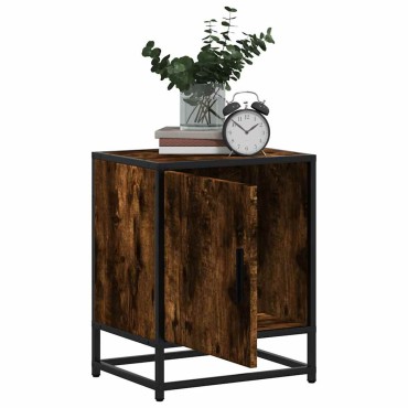 vidaXL Κομοδίνα 2 τεμ. καπνιστή βελανιδιά 40x31x50cm
