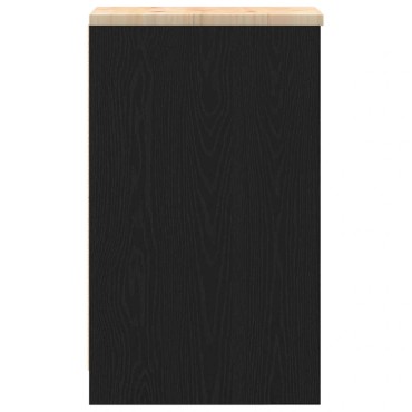 vidaXL ντουλάπι αποθήκευσης γκαράζ μαύρο 30x51x85 εκ μασίφ ξύλο πεύκο
