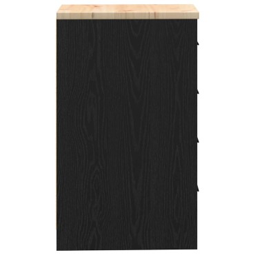 vidaXL ντουλάπι αποθήκευσης γκαράζ μαύρο 40x51x85 εκ μασίφ ξύλο πεύκο