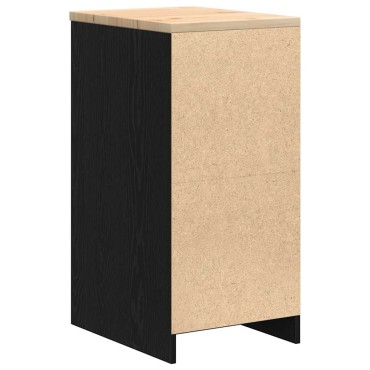 vidaXL ντουλάπι αποθήκευσης γκαράζ μαύρο 40x51x85 εκ μασίφ ξύλο πεύκο