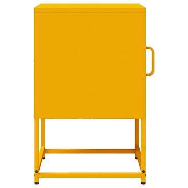 vidaXL Κομοδίνο ντουλάπι μουστάρδας κίτρινο 36x39x60,5cm 1 τεμ.