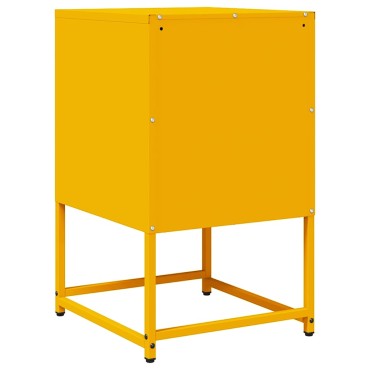 vidaXL Κομοδίνο ντουλάπι μουστάρδας κίτρινο 36x39x60,5cm 1 τεμ.